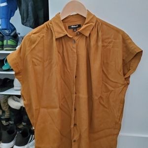 Madewell Central Drapey Shirt- Tobacco color